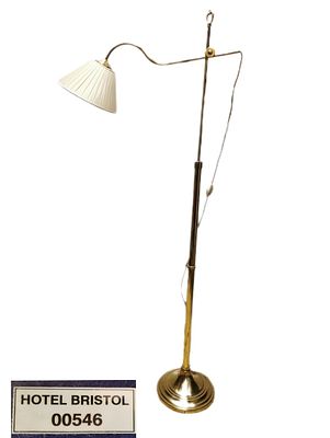 Oryginalna przyfotelowa regulowana Lampa stojąca z Hotelu Bristol. Numer pozycji #00546