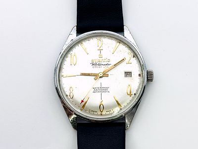 Zegarek męski Atlantic Worldmaster 37 mm. Zegarek chromowany, mechaniczny, z datownikiem, WR30M.