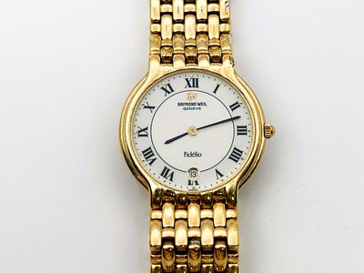 Zegarek męski/unisex Raymond Weil Geneve Fidelio 32 mm. Zegarek pozłacany, kwarcowy, z
