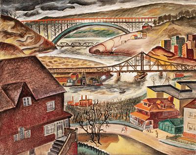 Leon Bibel (1912-1995) - LEON BIBEL (1912-1995) NY WPA ARTIST OIL ON CANVAS. Leon Bibel (1912-1995) 