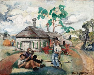 Philip Howard (Blashki) Evergood (1901-1973) - PHILIP EVERGOOD (1901-1973) EXHIBITED OIL ON CANVAS. 