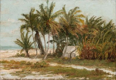Martin Balthalzar Leisser (1846-1940) - MARTIN B. LEISSER (1846-1940) MIAMI 1919 OIL ON BOARD. Marti 