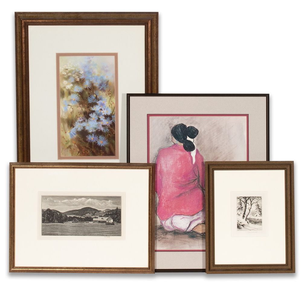 PENCIL SIGNED PRINTS BY R.C. GORMAN AND ASA CHEFFETZ. The estate lot of four pencil signed works 