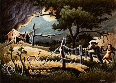 Aaron Gunn Pyle (Nebraska, 1903-1972) - AARON PYLE (1903-1972) EXHIBITED EGG TEMPERA ON PANEL. Aaron 