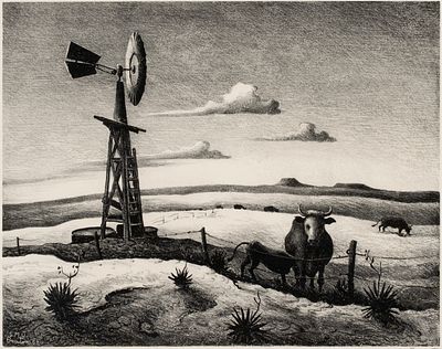 Thomas Hart Benton (1889-1975) - THOMAS HART BENTON (1889-1975) PENCIL SIGNED LITHOGRAPH. Thomas 