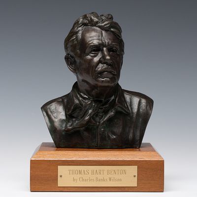 Charles Banks Wilson (1918-2013) - CHARLES BANKS WILSON BRONZE BUST OF THOMAS HART BENTON. Charles 