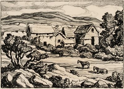 Birger Sandzen (Kansas, 1871-1954) - BIRGER SANDZEN (1871-1954) PENCIL SIGNED LITHOGRAPH. Birger 