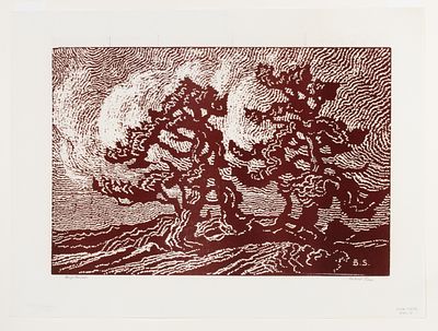 Birger Sandzen (Kansas, 1871-1954) - BIRGER SANDZEN (1871-1954) LARGE FORMAT BLOCK PRINT. Birger 