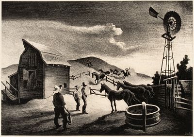 Thomas Hart Benton (1889-1975) - THOMAS HART BENTON (1889-1975) PENCIL SIGNED LITHOGRAPH. Thomas 
