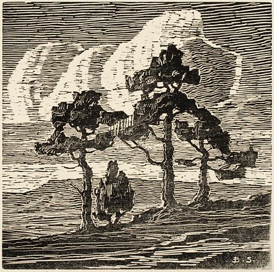 Birger Sandzen (Kansas, 1871-1954) - BIRGER SANDZEN (1871-1954) RARE EARLY BLOCK PRINT. Birger 