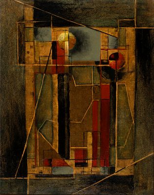 Charles Bunnell (Kansas City, 1897-1968) - CHARLES BUNNELL (1897-1968) 1955 ABSTRACT OIL ON CANVAS. 