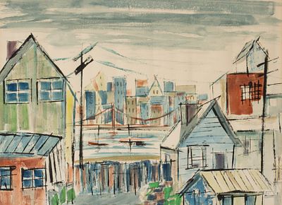 Joe (Joseph John) Jones (Missouri, 1909-1963) - JOE JONES (1909-1963) EXHIBITED WATERCOLOR. Joe 