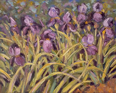 Debra Clemente - DEBRA CLEMENTE (LAWRENCE KS 20th/21st C.) OIL ON BOARD. Debra Clemente Iris Path 