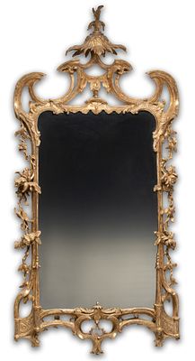 A VERY FINE GILTWOOD CHIPPENDALE MIRROR CIRCA 1765. The George II Rococo giltwood pier mirror 