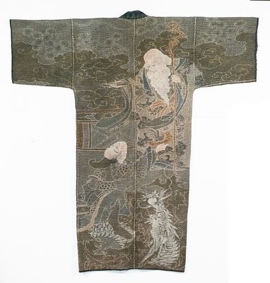 JAPANESE FIREMAN'S JACKET WITH SAGE FABLE, ADAIR ESTATE. The rare 19th century firefighter's 