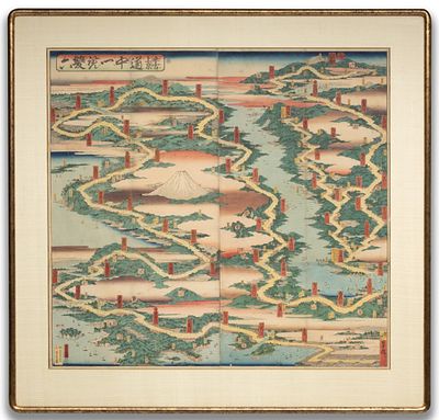 Utagawa Hiroshige (1797-1858). Published By Tsuruya Kiemon, Edo. - A RARE 1850s JAPANESE WOODBLOCK 