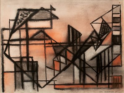 John Sennhauser (1907-1978) - JOHN SENNHAUSER (1907-1978) 1945 ABSTRACT WATERCOLOR. John Sennhauser 
