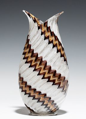 Dino Martens (1894-1970) - DINO MARTENS MURANO INTERNALLY DECORATED VASE FOR TOSO. Dino Martens 