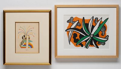 WERNER PFEIFFER SERIGRAPH, FERNAND LEGER OFFSET LITHO. 1. Werner Pfeiffer (Born 1937) Stars. The 