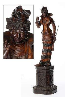 Attributed To Francesco Toso (Italian, Died 1893) - A LATE 19C CARVING OF 'MRS. DEVIL' ATTR 