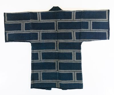 A MASONRY MOTIF JAPANESE FIREMAN'S COAT, ADAIR ESTATE. The 19th century firefighter's jacket is 