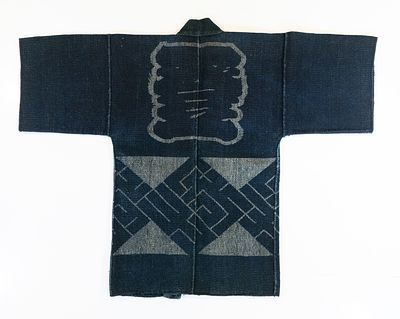 AN INDIGO DYED JAPANESE FIREMAN'S JACKET, ADAIR ESTATE. The 19th century firefighter's jacket is 