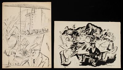 Adolf Arthur Dehn (1895-1968) - ADOLF DEHN (1895-1968) JAZZ AGE PEN AND INK STUDIES (2). Adolf 