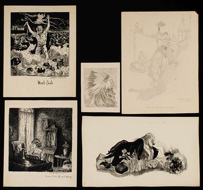 Adolf Arthur Dehn (1895-1968) - ADOLF DEHN (1895-1968) EARLY WORKS ON PAPER DATED 1914. Adolf 