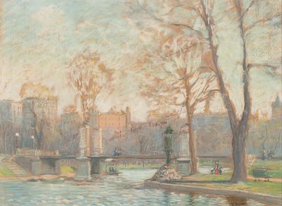 Arthur Clifton Goodwin (1864-1929) - ARTHUR CLIFTON GOODWIN (1864-1929) BOSTON PARK SCENE. Arthur 