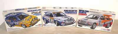 3 unopened 1/24 scale Tamiya models, Michelin Pilot ford Escort RS Cosworth, Ford Escort RS