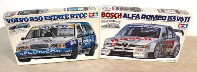 2 Tamiya models in boxes, Bosh Alfa Romeo 155V6TI & Volvo 850 Estate BTCC no guarantee all parts.