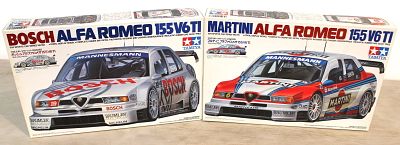 2 Tamiya models in boxes Martini Alfa Romeo & Bosch 155V6TI no guarantee all parts are here. 2