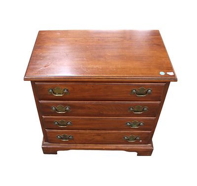 Henkel Harris cherry nightstand. Henkel Harris solid cherry four drawer nightstand. Structurally