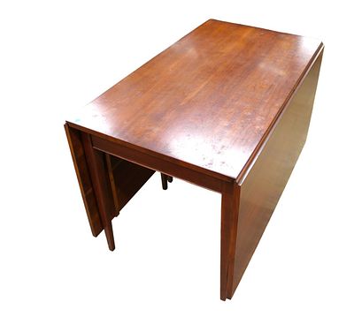 Henkel Harris dining room table. Henkel Harris solid cherry long drop leaf dining room table.