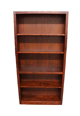 MCM style rosewood bookcase Derbyshires Furn. Mid Century Modern style rosewood open front