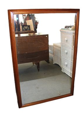 MCM Kent Coffey walnut frame mirror. Mid Century Modern Kent Coffey walnut framed mirror.