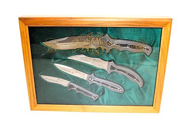 Smith & Wesson Limited Edition 1 of 20 Micarta 1st production run 019 4 knives in hanging walnut.
