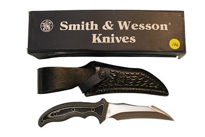 Smith & Wesson Micarta Extreme 10.5" fixed blade knife in original box with paperwork. Smith