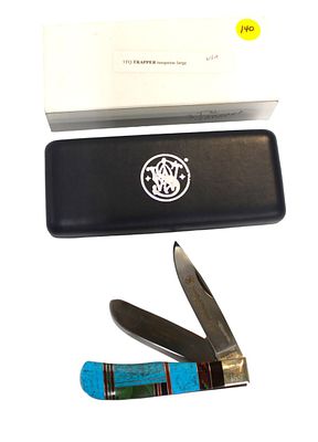 Smith & Wesson 3TQ Trapper Turquoise large USA, original box & hard case. Smith & Wesson 3TQ