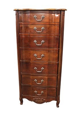 Baker Furniture Cherry Lingerie Chest. Country French style 7 drawer oversized Baker furniture