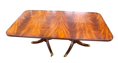 Beautiful Maitland Smith Burl Mahogany Dining Room Table with 2 20" skirted leaves