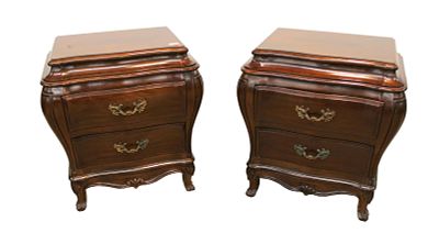 Fantastic Pair of Karges nightstands. Fantastic pair of Karges 2 drawer solid burl walnut