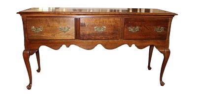 Harden solid cherry 3 drawer queen anne buffet, structurally sound and in good condition