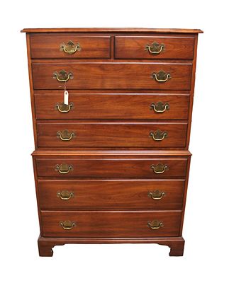 Henkel Harris solid cherry chest on chest, original finish, structurally sound and in good 