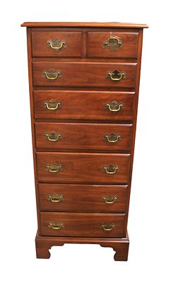 Henkel Harris solid cherry lingerie chest, original finish. Henkel Harris solid cherry 7 drawer 