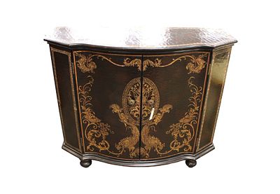 Decorator credenza ornately decorated faux alligator finish manner Maitland. Decorator 2 door 