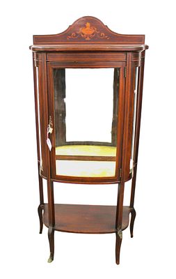Antique Edwardian style mahogany inlaid display cabinet. Antique Edwardian style mahogany inlaid 