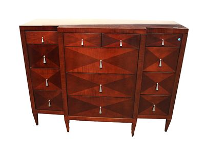Baker Archetype 13 Drawer Mahogany Chest. Baker 13 drawer two tone mahogany chest, nice finish