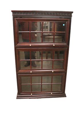3 stack barrister style bookcase in the mahogany finish, nice size, structurally sound and in