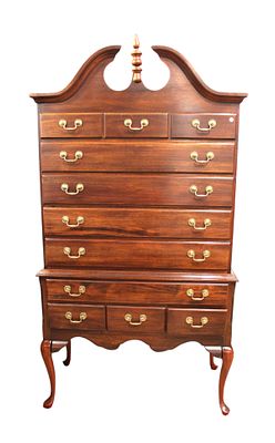 Solid Mahogany Queen Anne Highboy, structurally sound and in good condition, 41"w x 20"d x 76"h